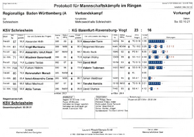Download Kampfprotokoll KSV Schriesheim gegen KG Baienfurt-Ravensburg-Vogt